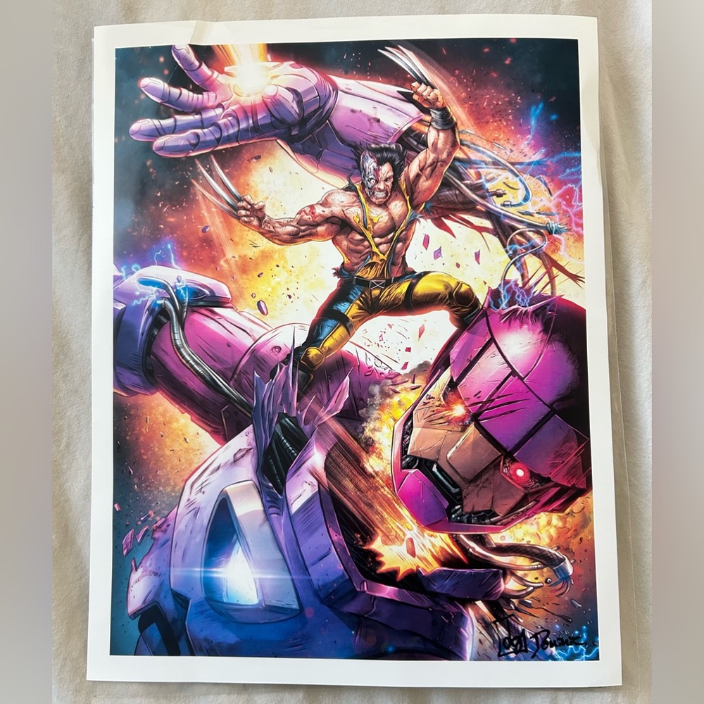 Signed ‘Mutant vs Machine’ Wolverine Marvel Art Print